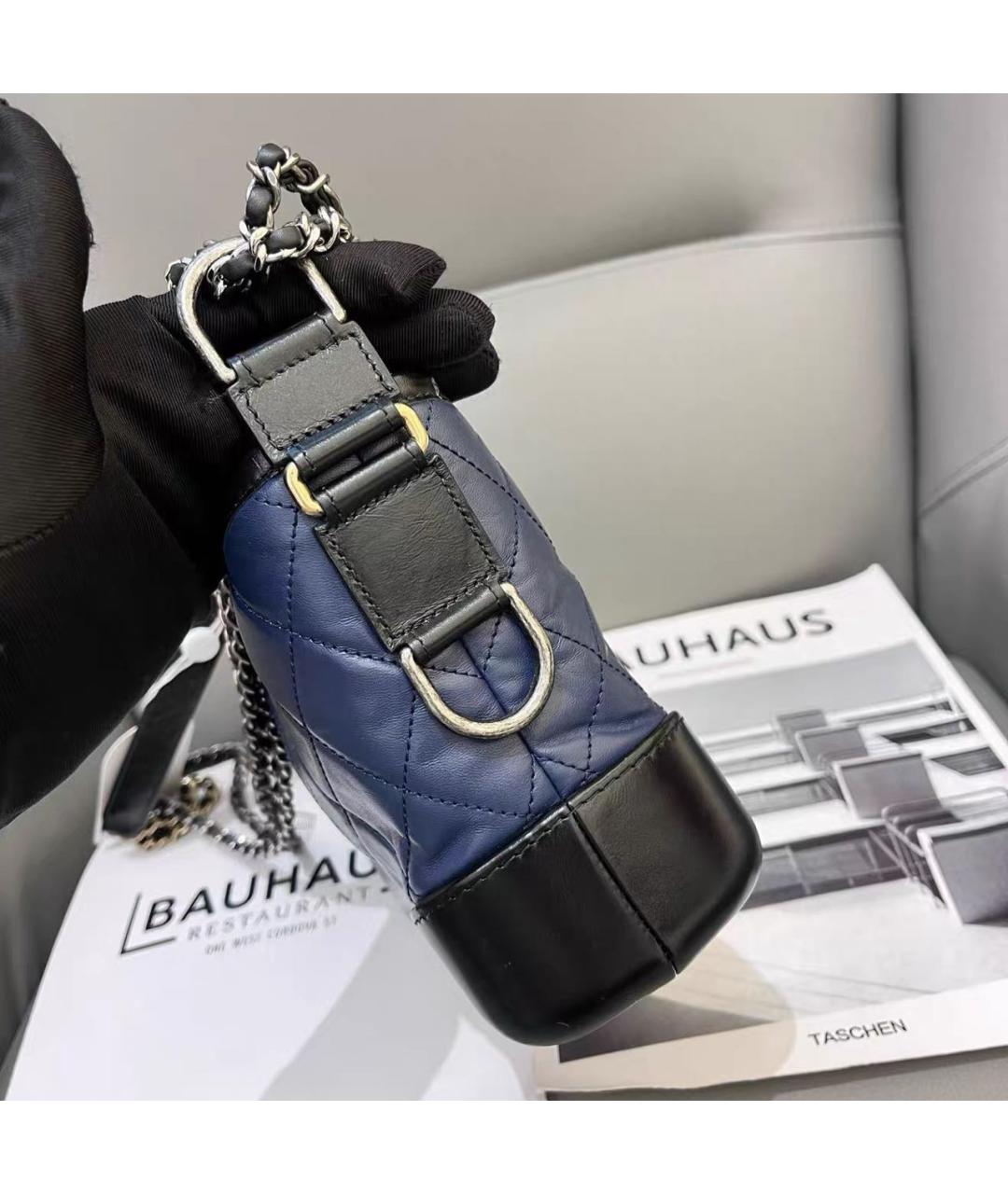 CHANEL Синяя кожаная сумка через плечо, фото 4