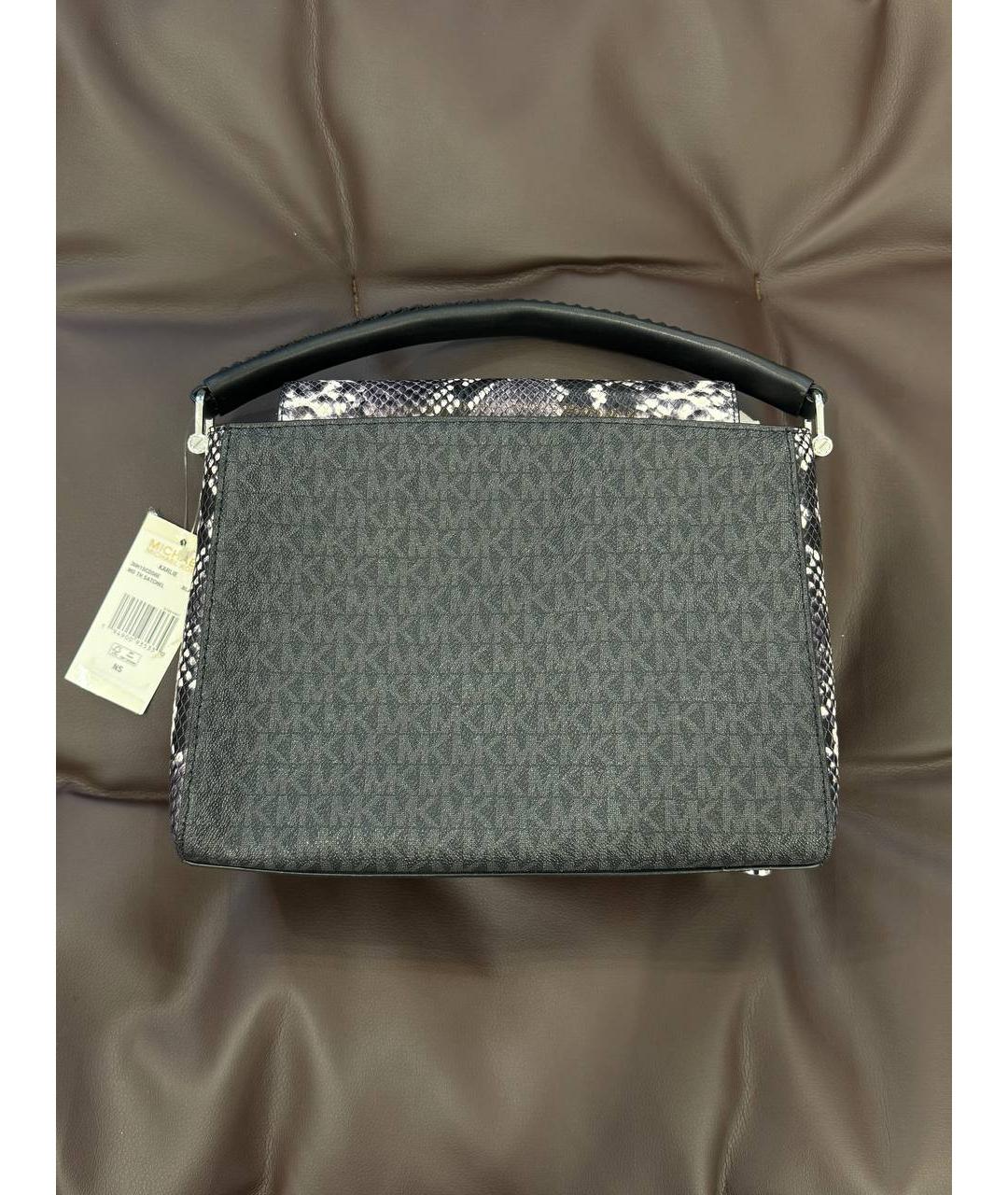 MICHAEL KORS Черная сумка с короткими ручками из искусственной кожи, фото 3