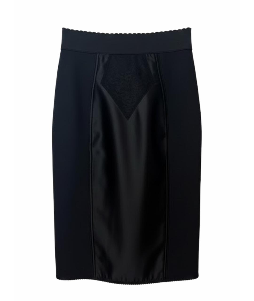 DOLCE&GABBANA Черная креповая юбка миди, фото 1