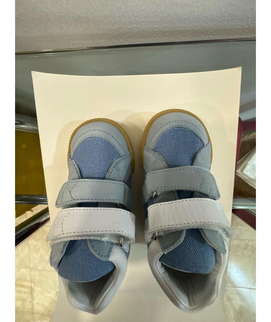 DOLCE & GABBANA KIDS Голубые текстильные ботинки, фото 3