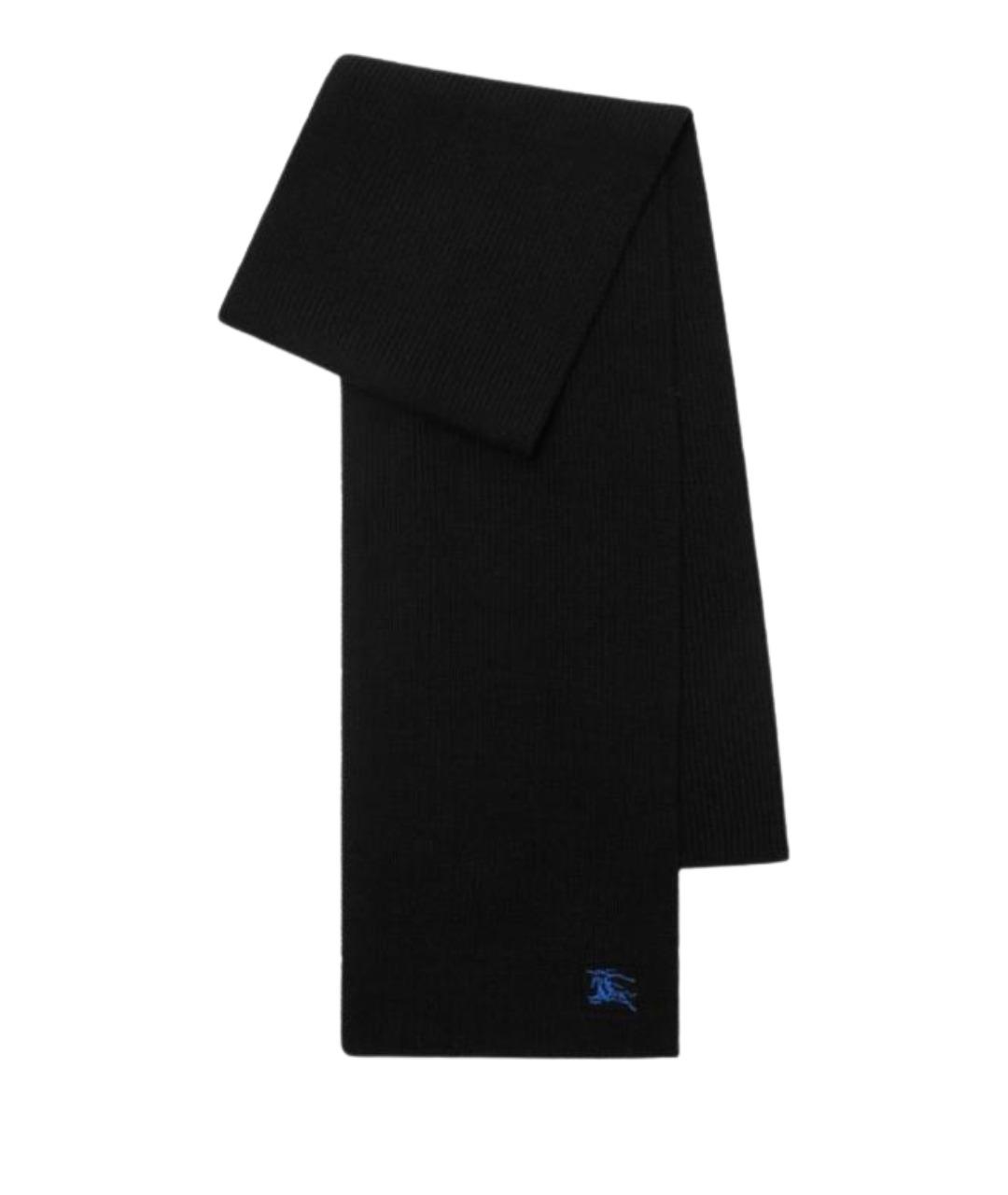 BURBERRY Черный кашемировый шарф, фото 1