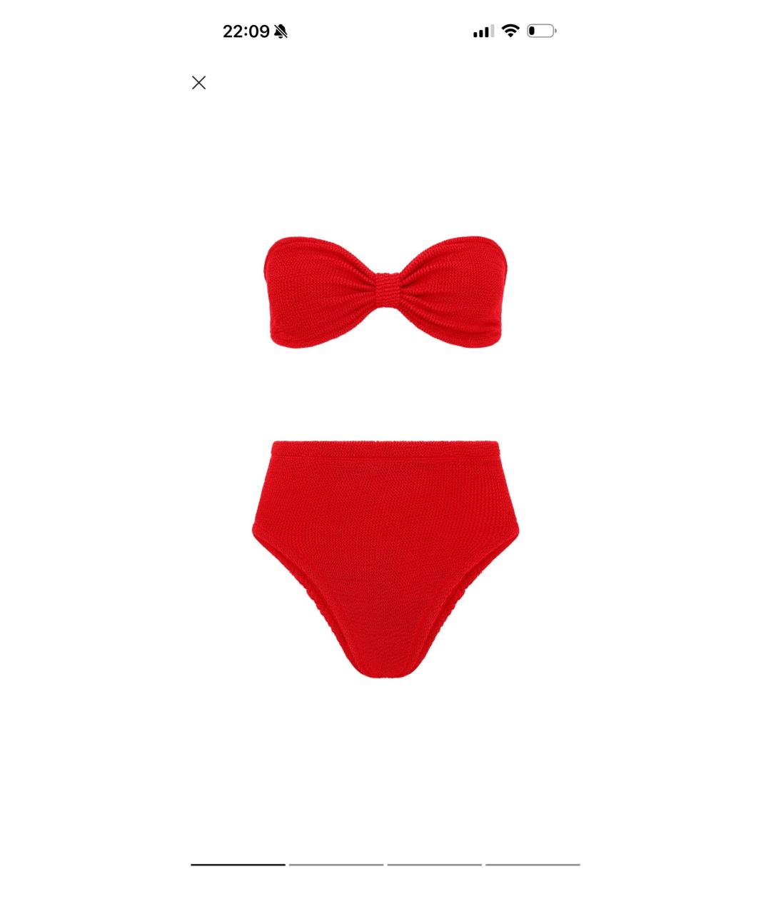 HUNZA G Красный полиамидовый купальник, фото 5