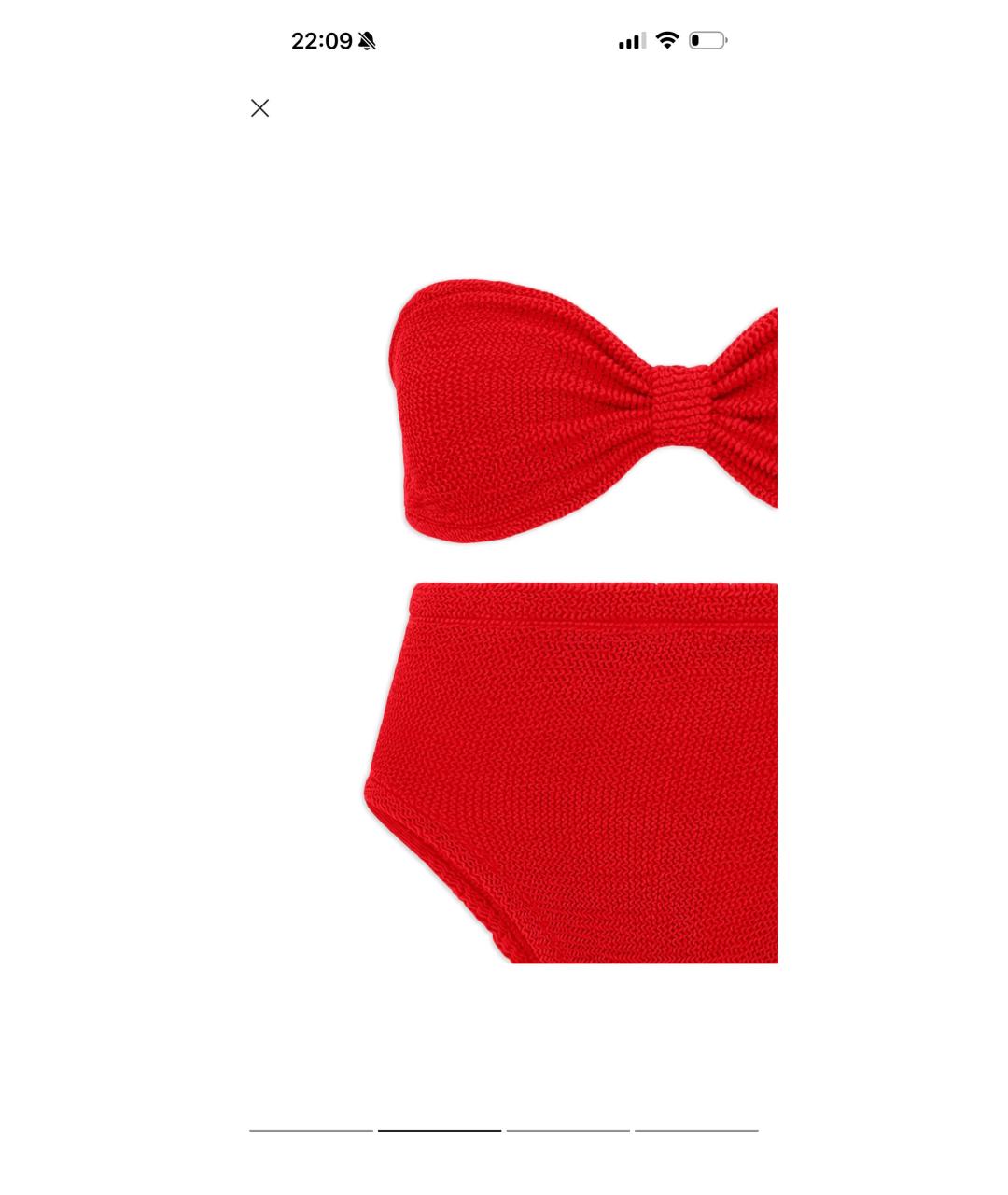 HUNZA G Красный полиамидовый купальник, фото 3