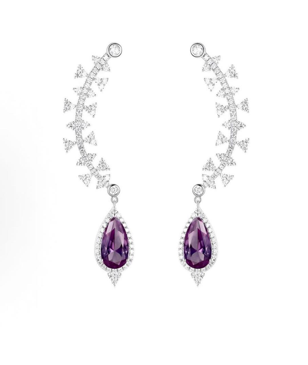 APM Monaco Бордовые серебряные серьги, фото 1