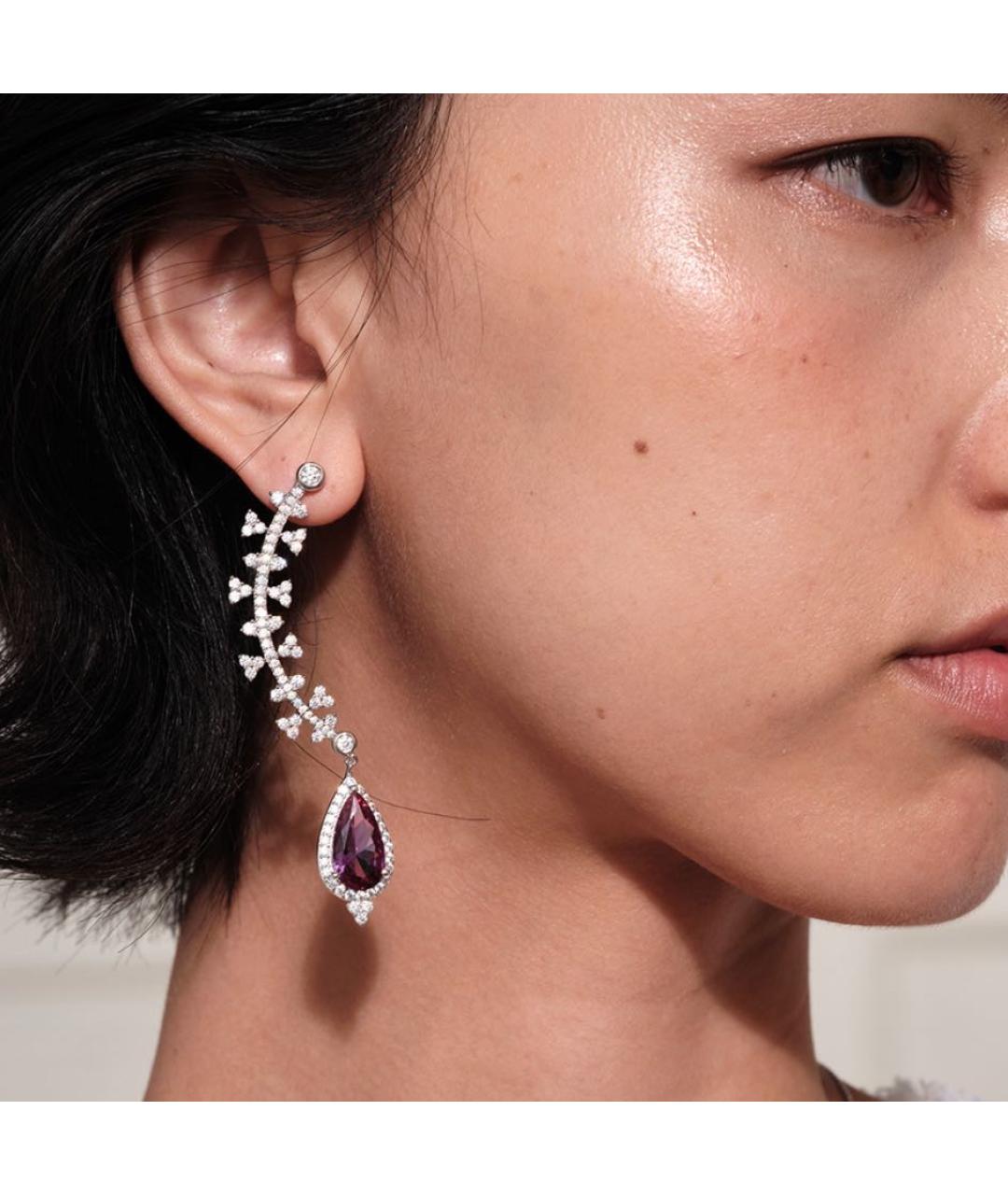 APM Monaco Бордовые серебряные серьги, фото 4