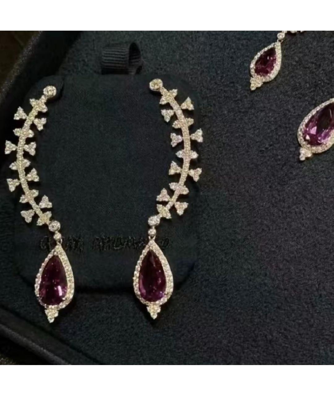 APM Monaco Бордовые серебряные серьги, фото 6