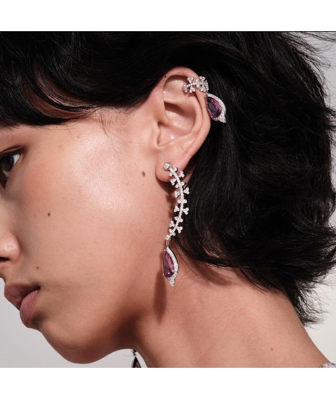 APM Monaco Бордовые серебряные серьги, фото 3