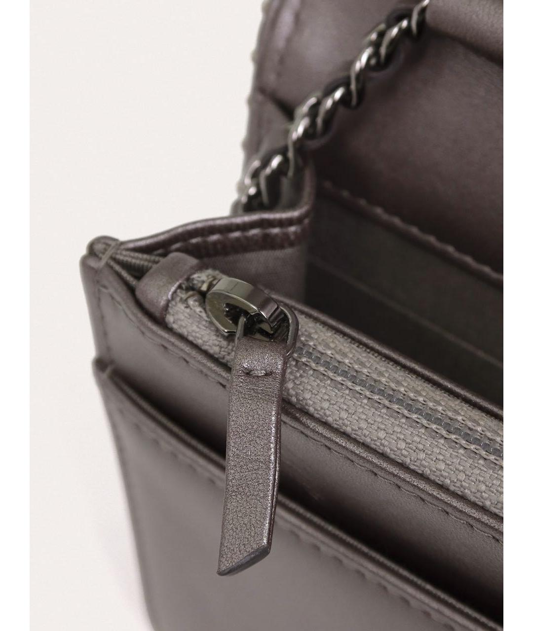 CHANEL Серая кожаная сумка через плечо, фото 4