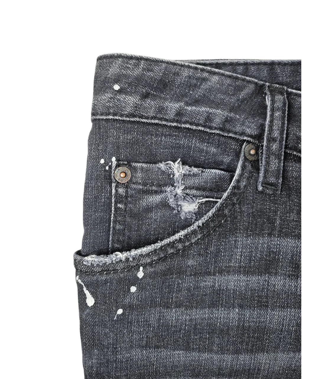 DSQUARED2 Серые хлопковые прямые джинсы, фото 3