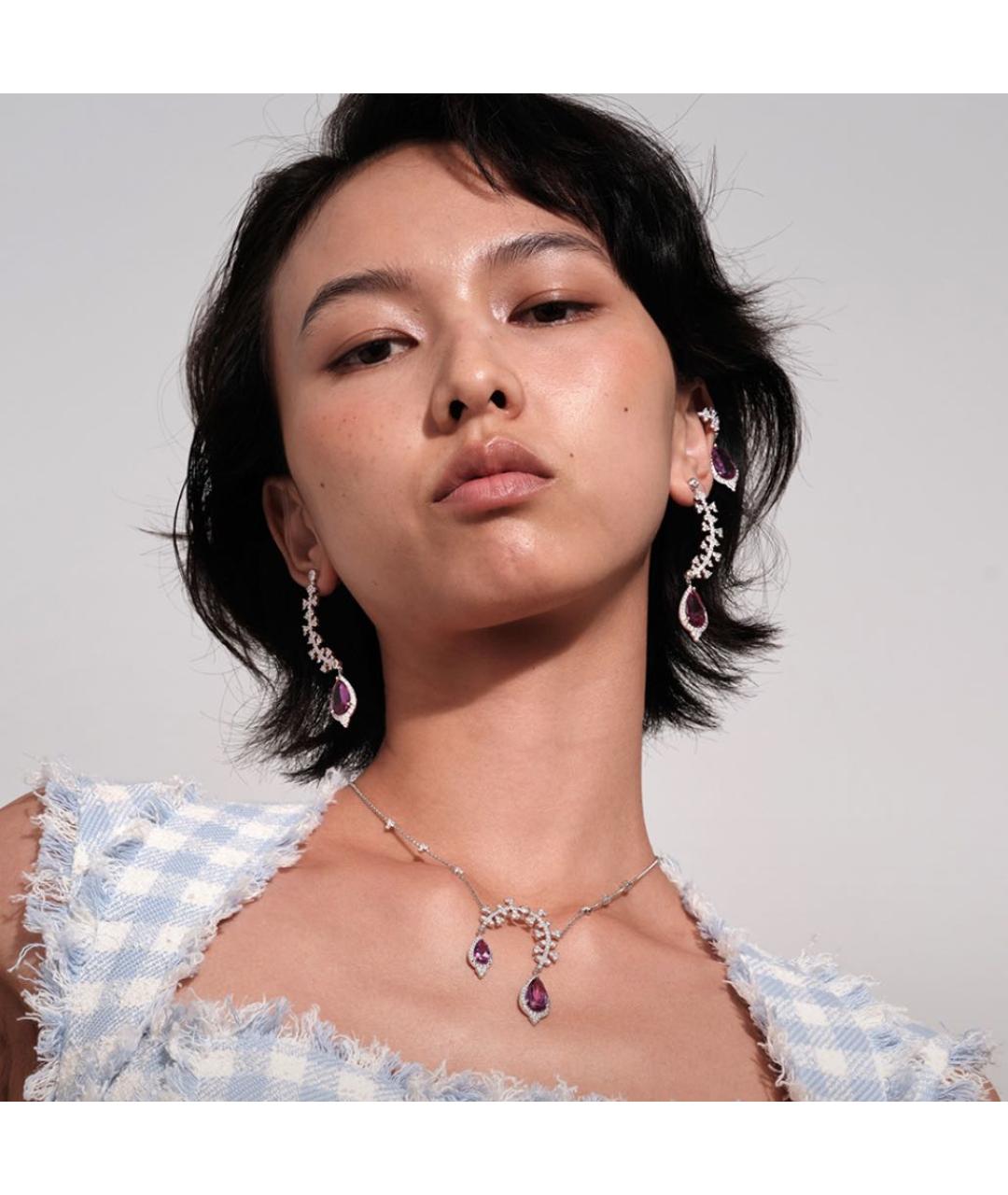 APM Monaco Фиолетовые серебряные клипсы, фото 4