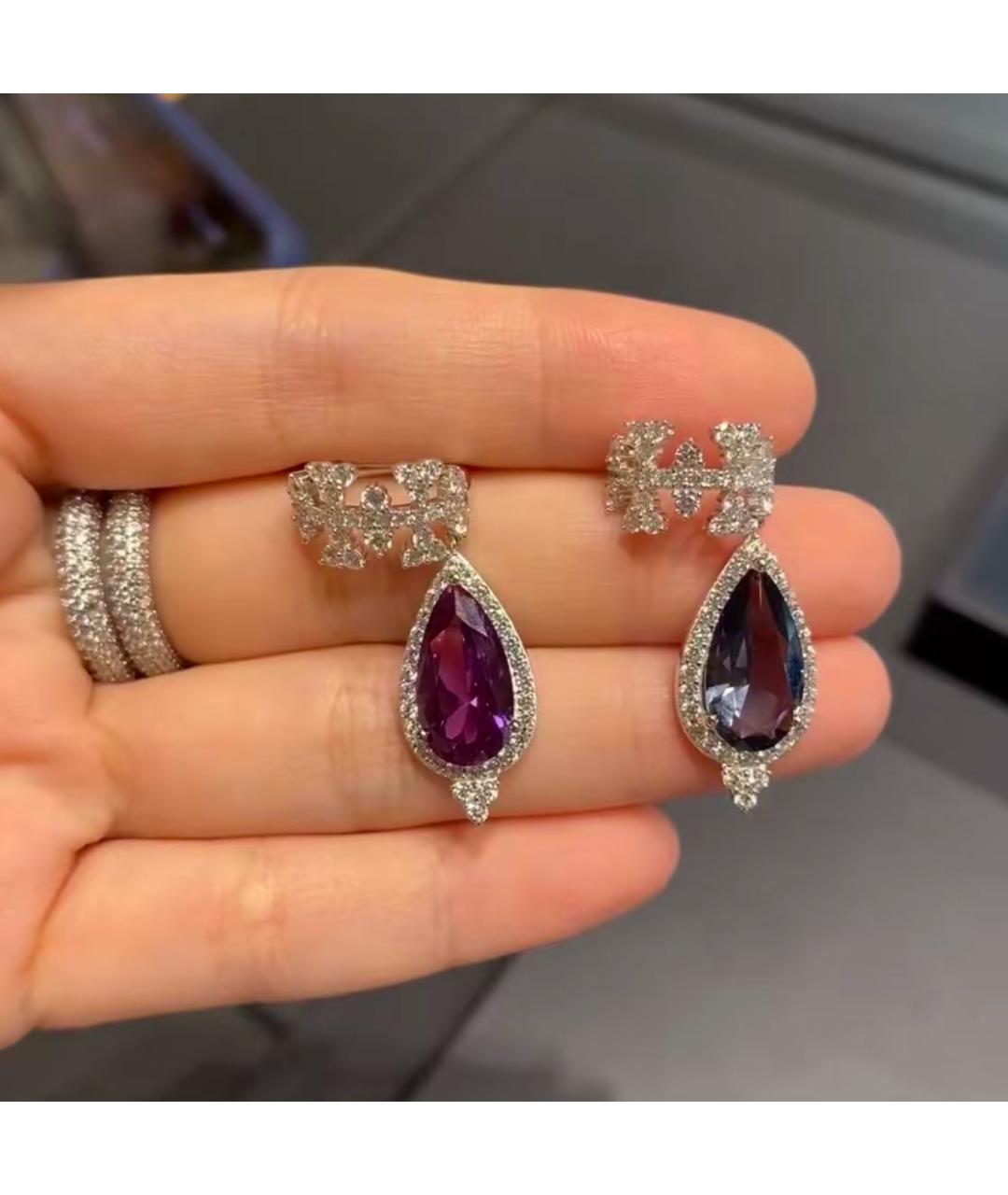 APM Monaco Фиолетовые серебряные клипсы, фото 7