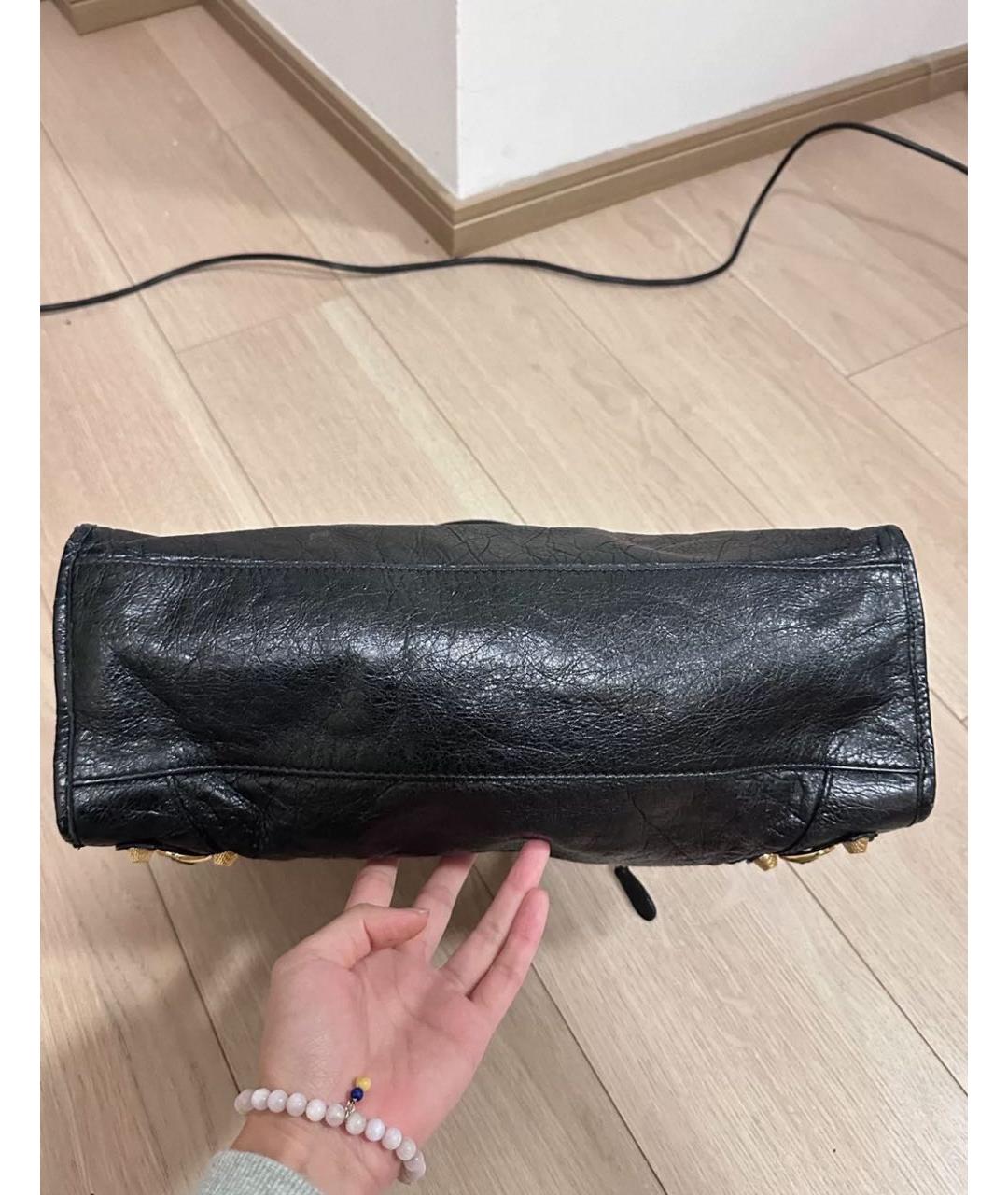 BALENCIAGA Черная кожаная сумка с короткими ручками, фото 7