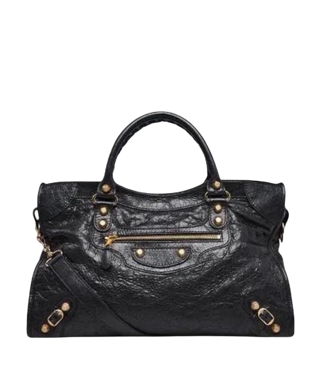 BALENCIAGA Черная кожаная сумка с короткими ручками, фото 1