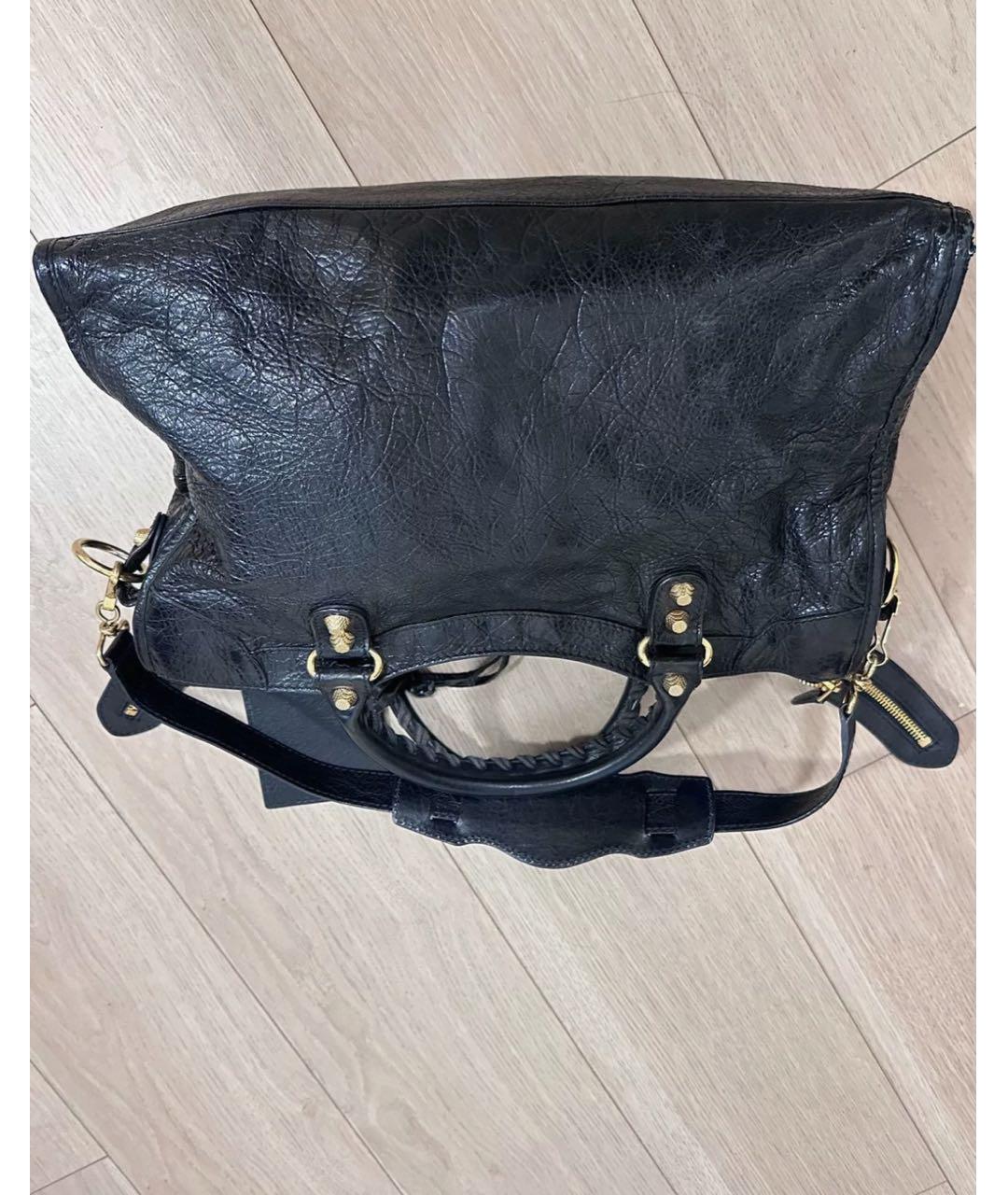 BALENCIAGA Черная кожаная сумка с короткими ручками, фото 3