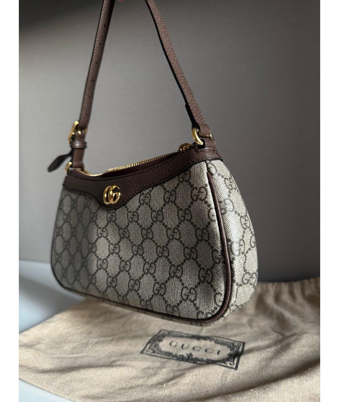 GUCCI Бежевая кожаная сумка через плечо, фото 2