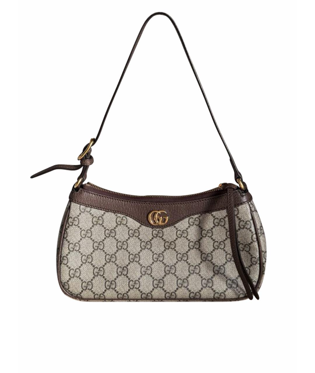 GUCCI Бежевая кожаная сумка через плечо, фото 1