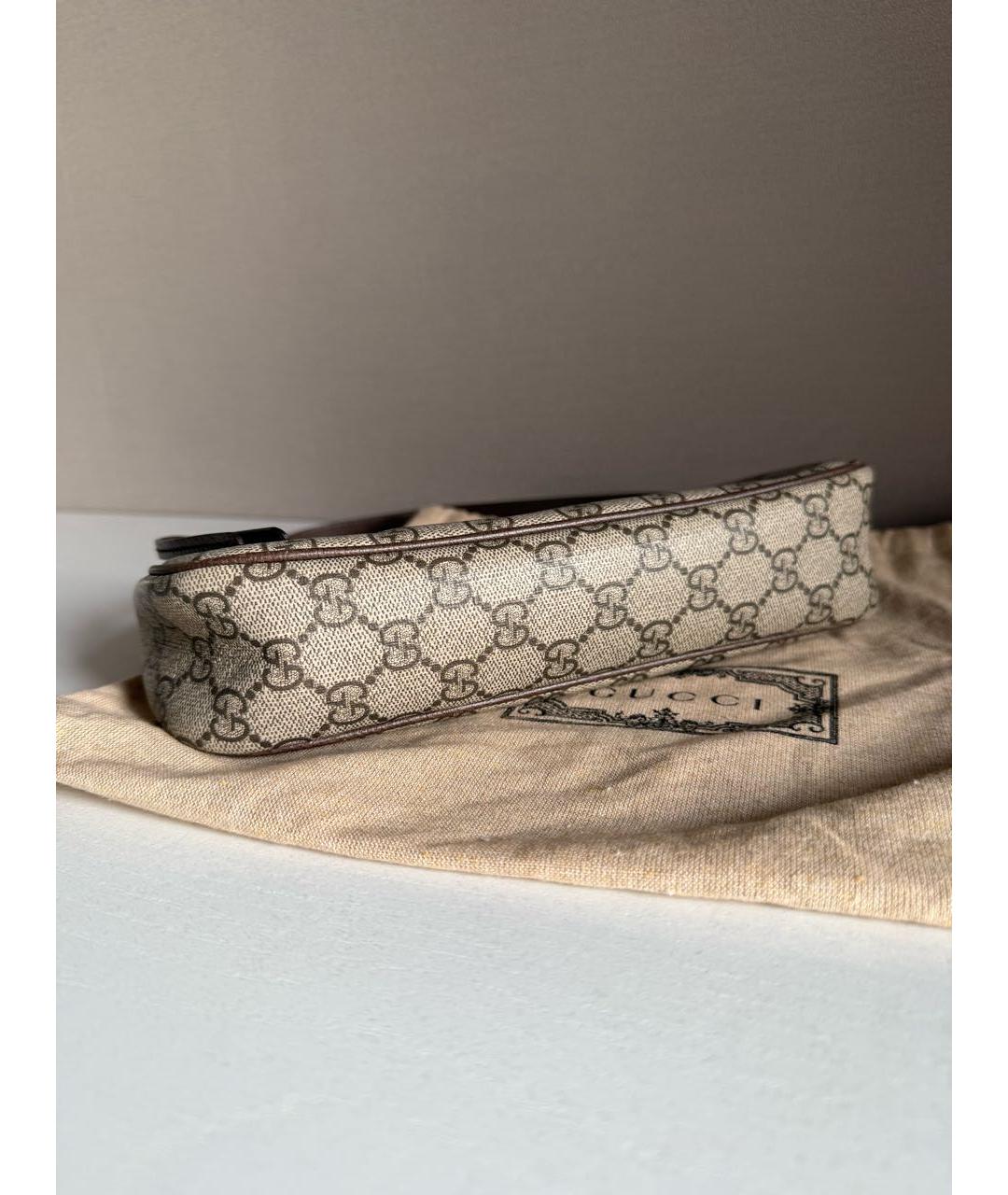 GUCCI Бежевая кожаная сумка через плечо, фото 6