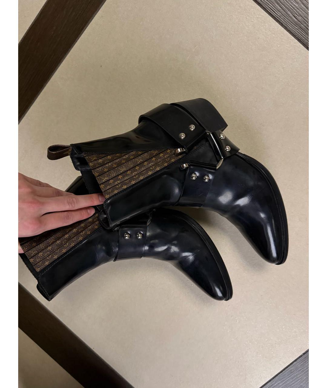 LOUIS VUITTON Черные полусапоги из лакированной кожи, фото 2