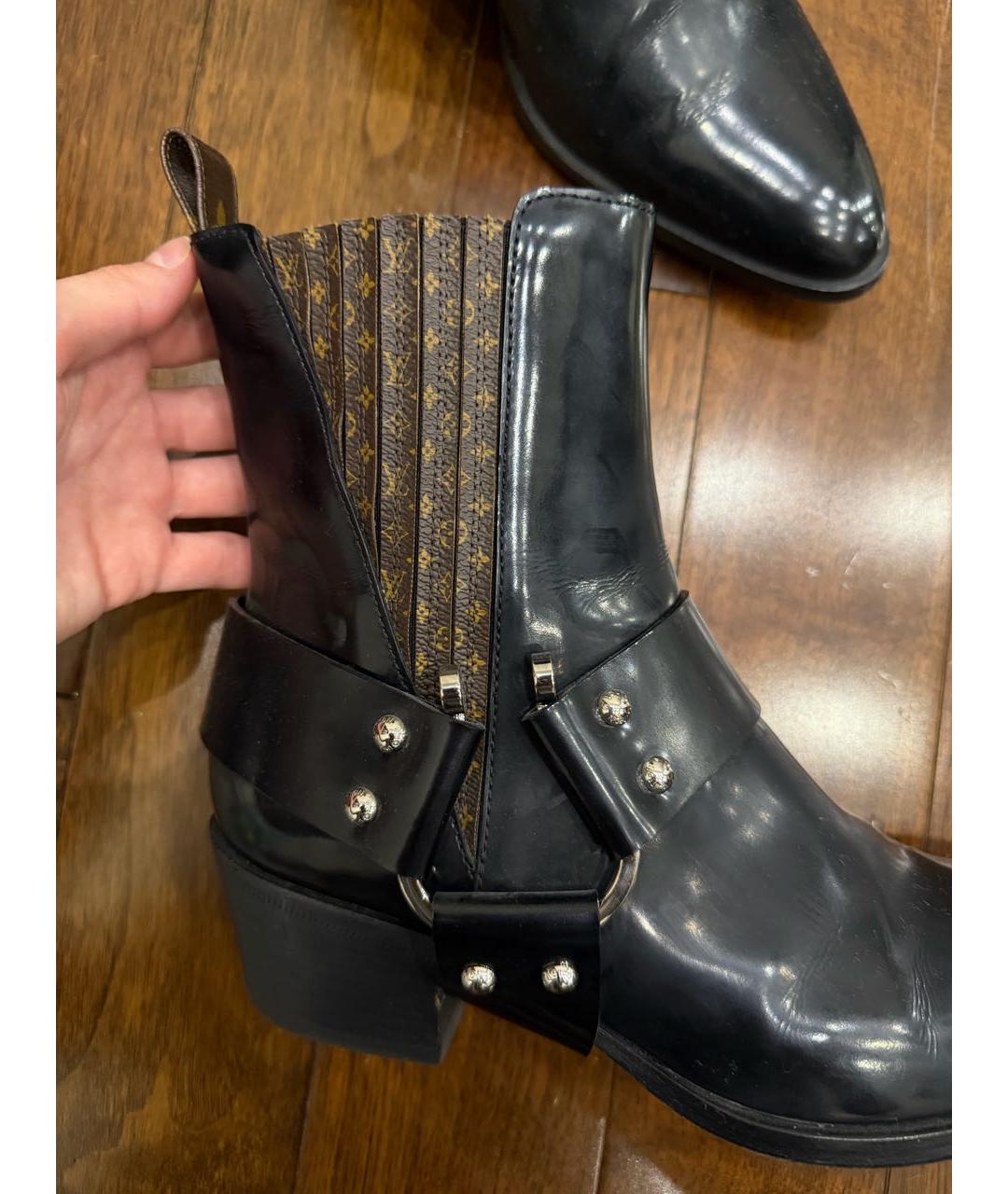 LOUIS VUITTON Черные полусапоги из лакированной кожи, фото 7