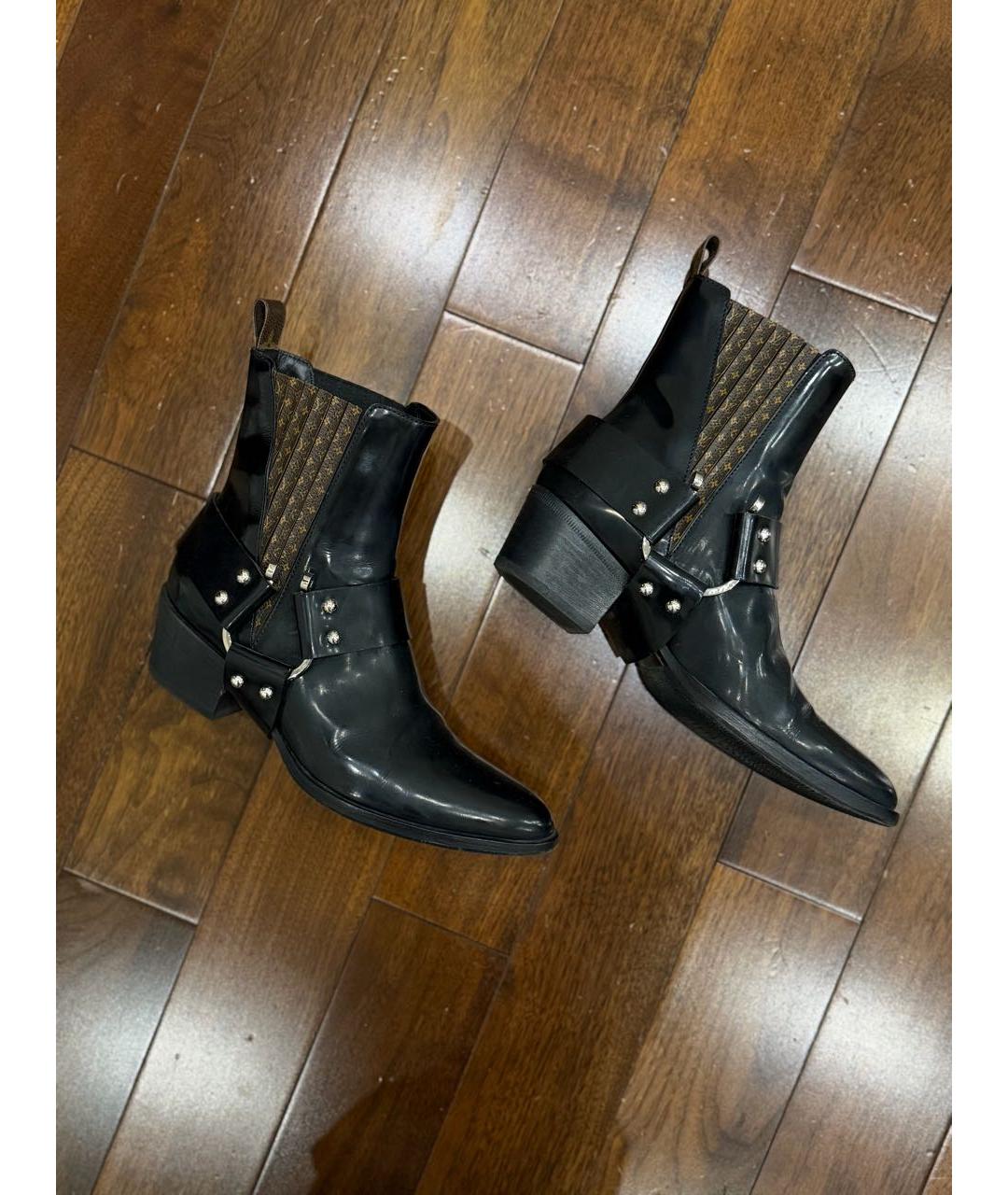 LOUIS VUITTON Черные полусапоги из лакированной кожи, фото 5