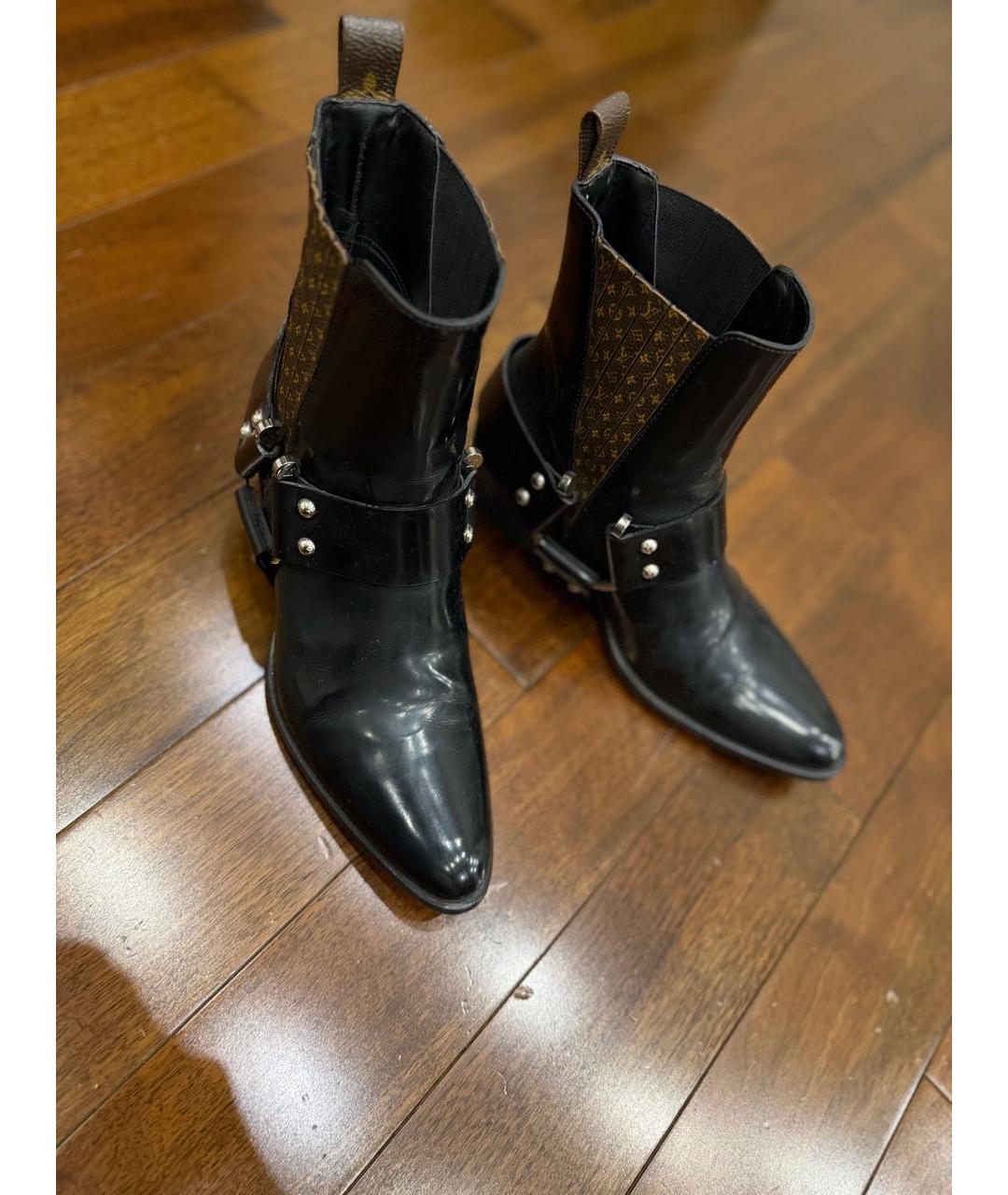 LOUIS VUITTON Черные полусапоги из лакированной кожи, фото 6