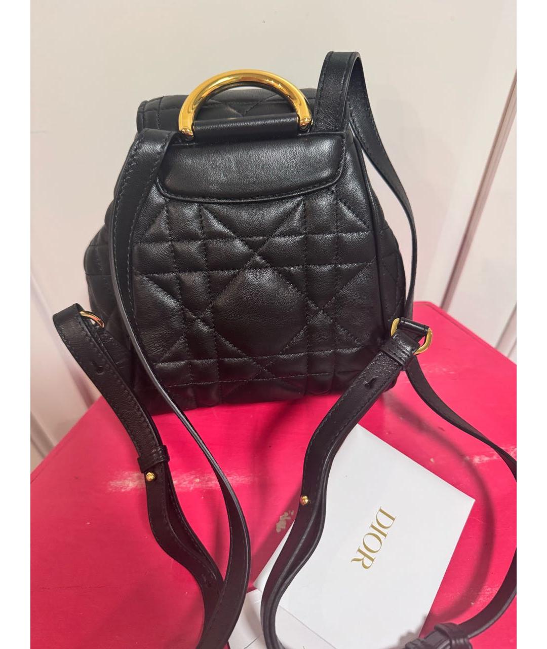 CHRISTIAN DIOR Черный кожаный рюкзак, фото 6