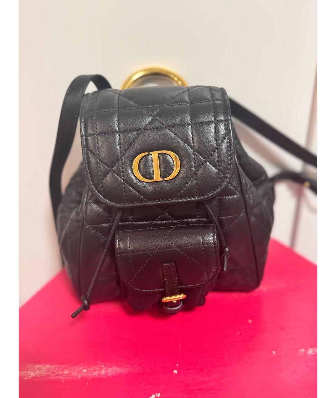 CHRISTIAN DIOR Черный кожаный рюкзак, фото 2