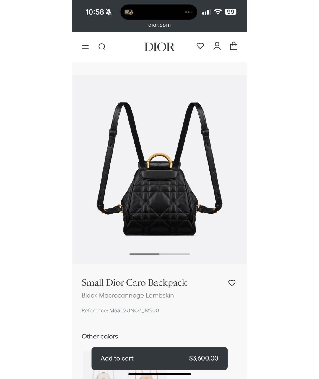 CHRISTIAN DIOR Черный кожаный рюкзак, фото 3