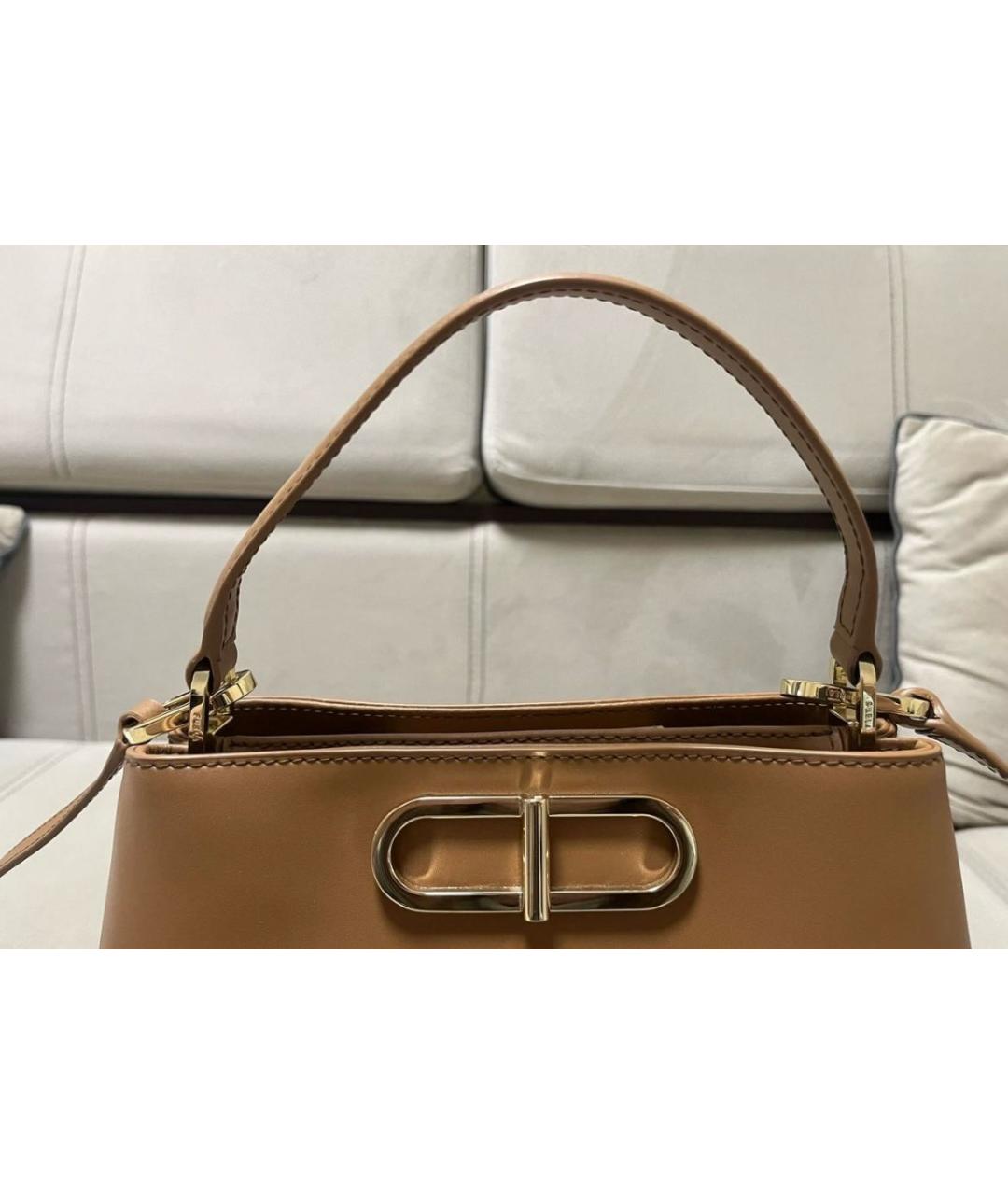 FURLA Коричневая кожаная сумка через плечо, фото 5