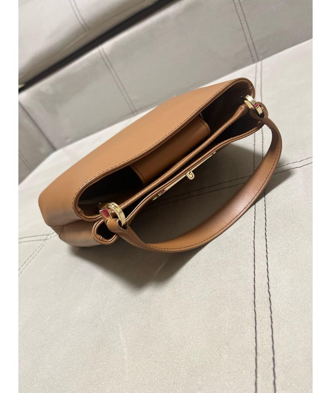 FURLA Коричневая кожаная сумка через плечо, фото 4