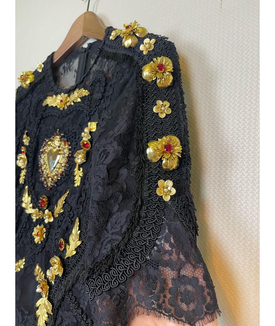 DOLCE&GABBANA Черное кружевное вечернее платье, фото 4