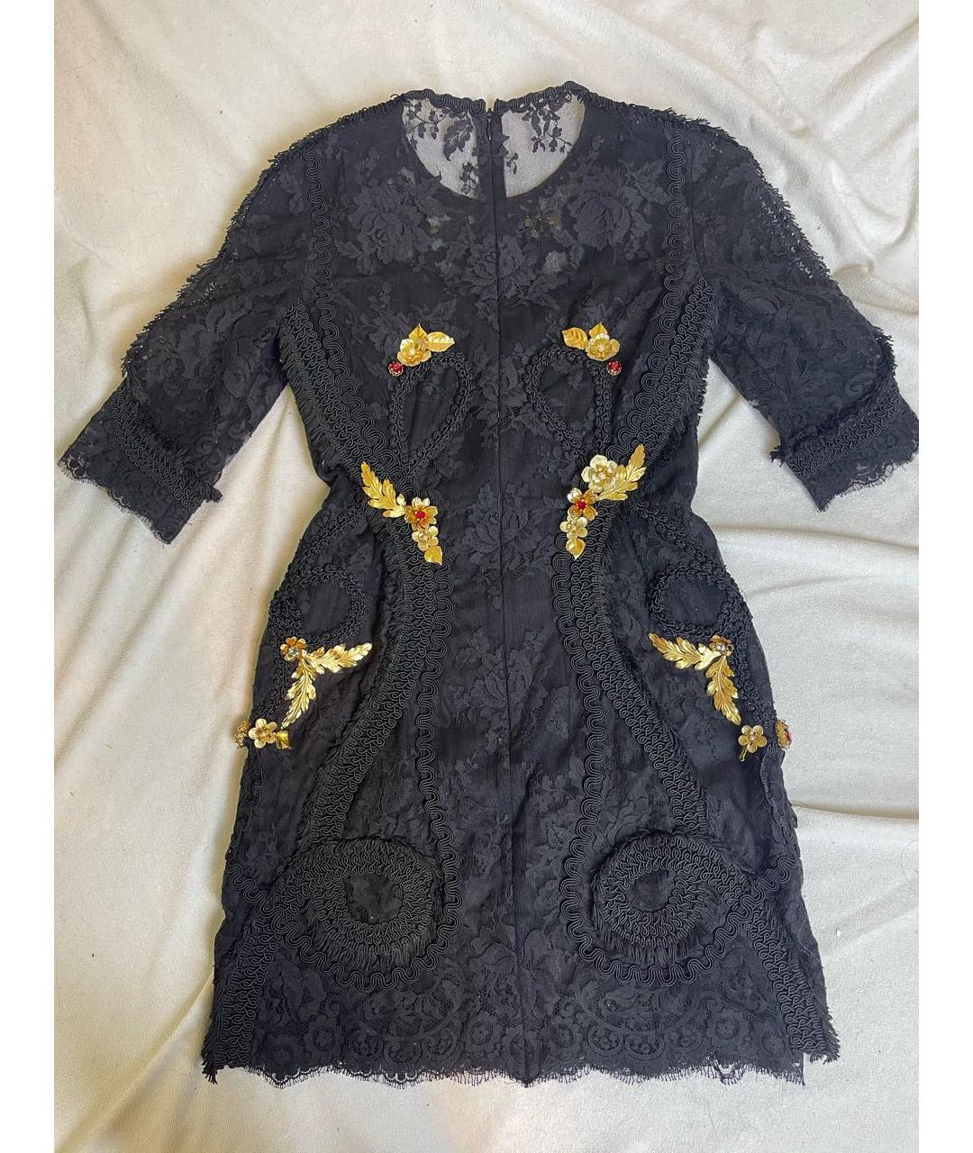 DOLCE&GABBANA Черное кружевное вечернее платье, фото 2