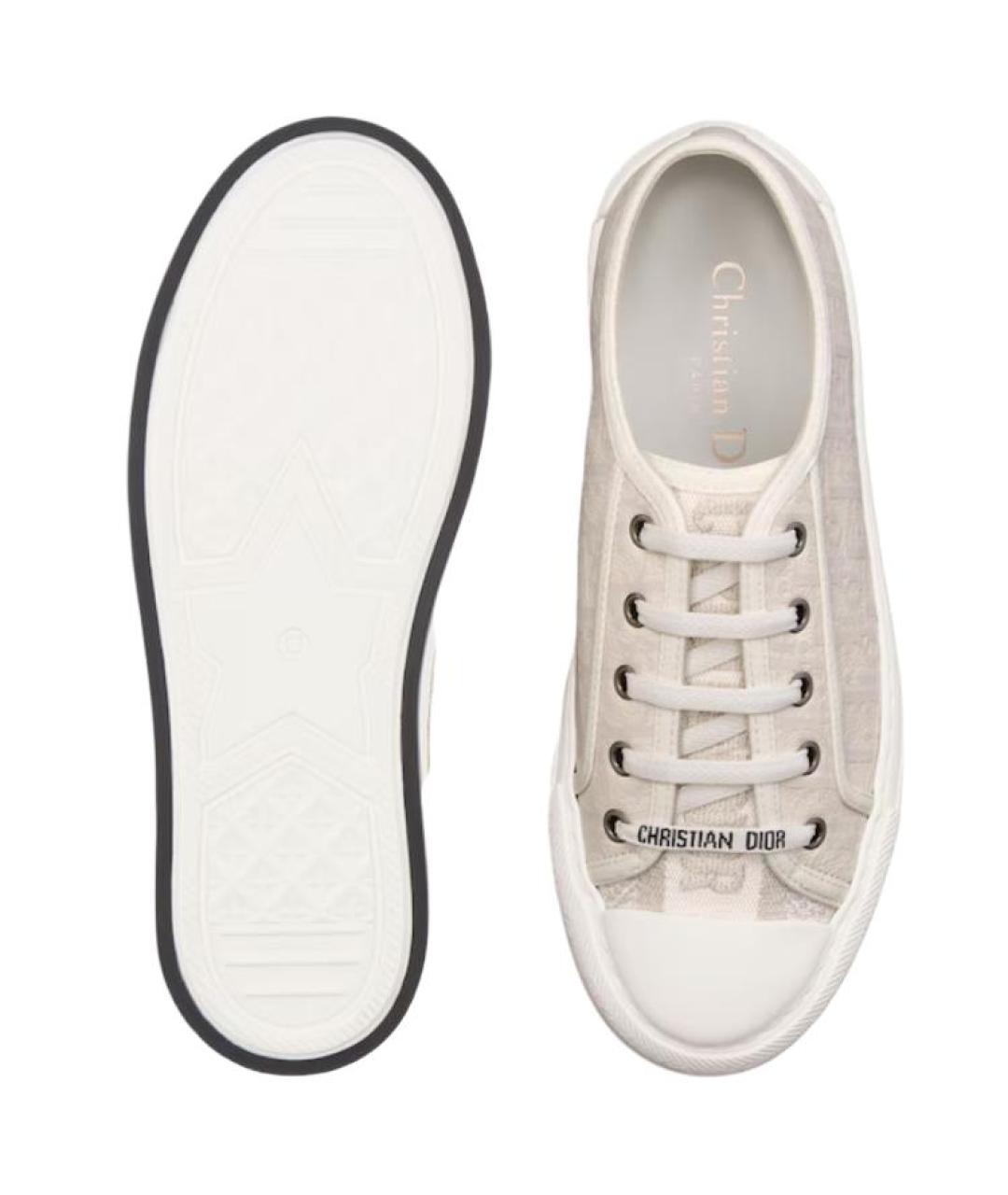CHRISTIAN DIOR Бежевые кожаные кроссовки, фото 5