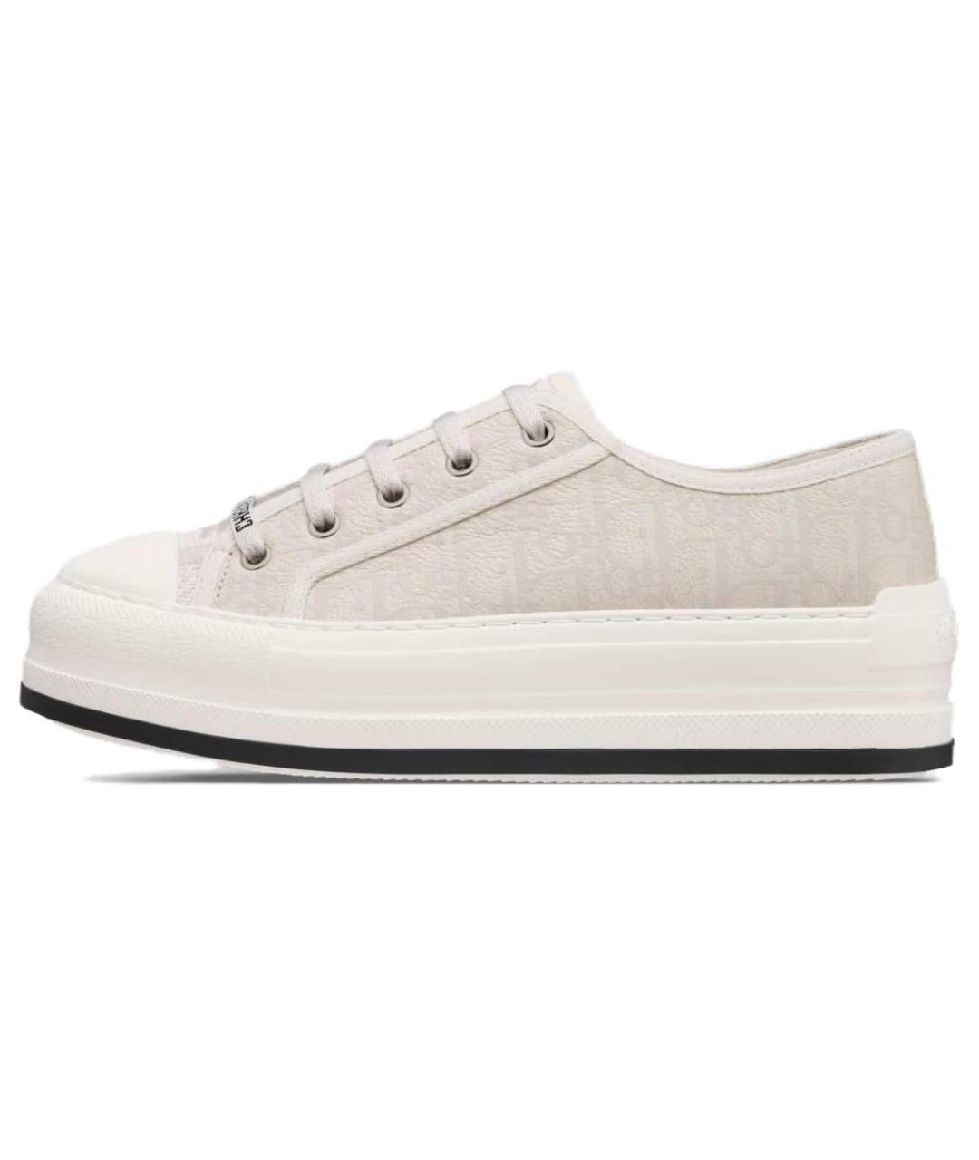 CHRISTIAN DIOR Бежевые кожаные кроссовки, фото 2