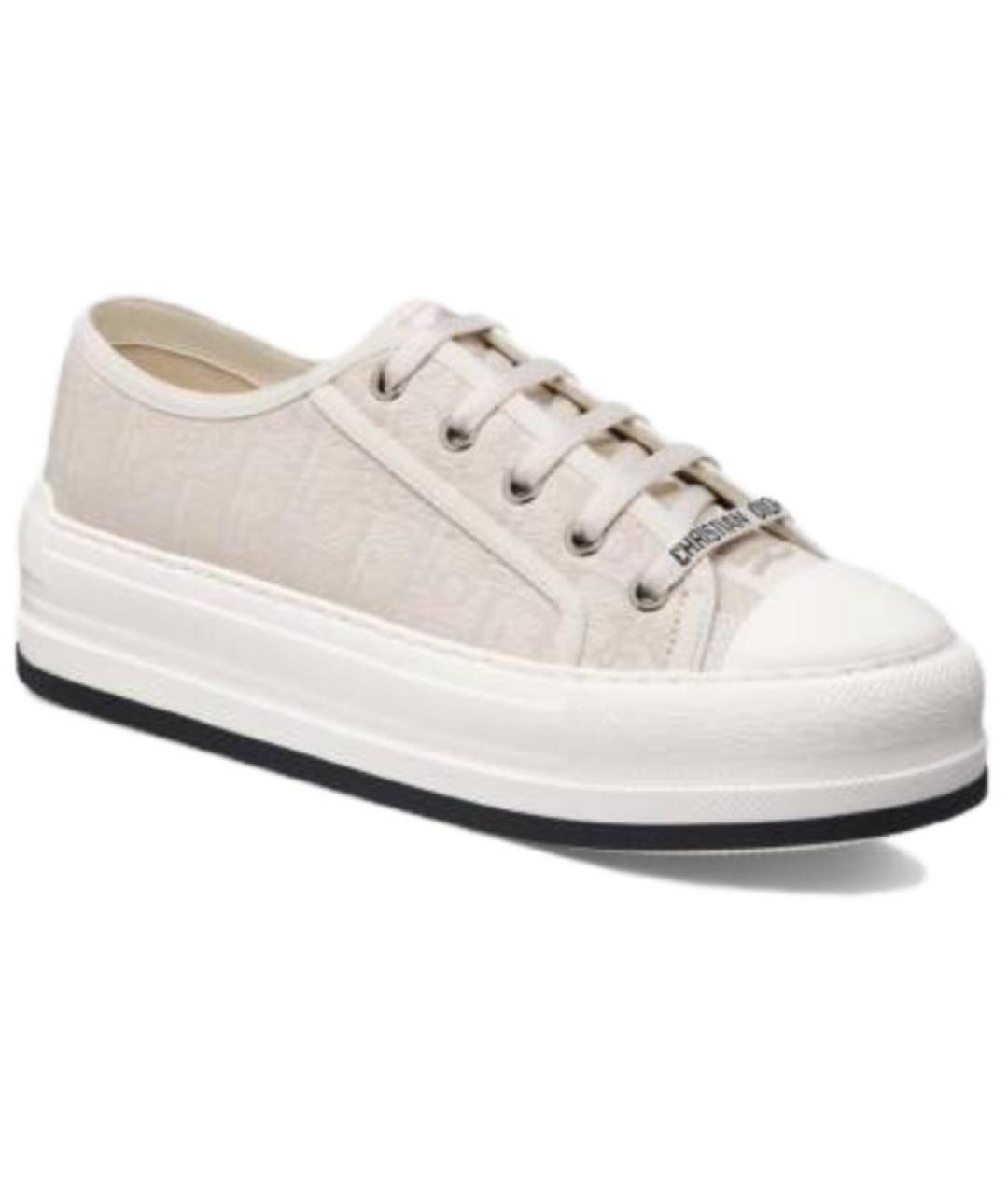 CHRISTIAN DIOR Бежевые кожаные кроссовки, фото 3