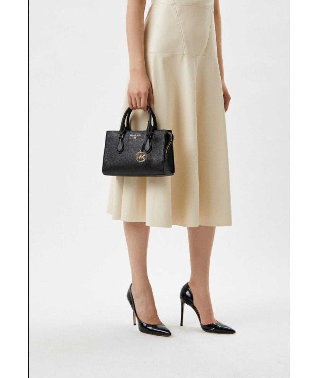 MICHAEL KORS Черная кожаная сумка тоут, фото 7