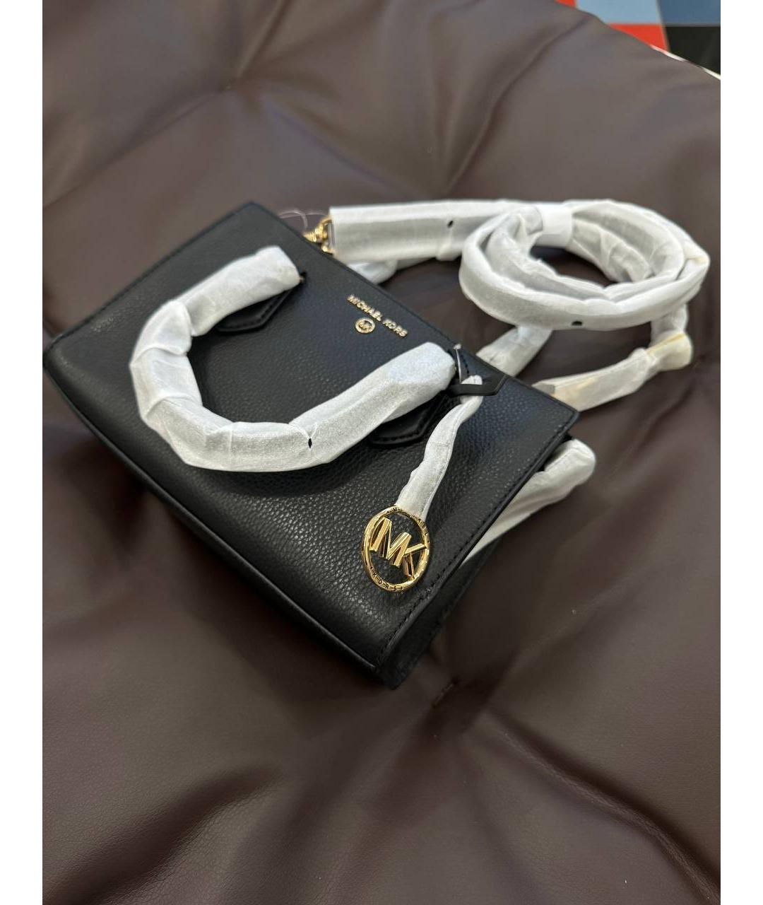 MICHAEL KORS Черная кожаная сумка тоут, фото 3