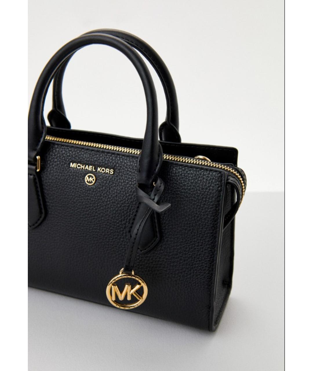 MICHAEL KORS Черная кожаная сумка тоут, фото 9