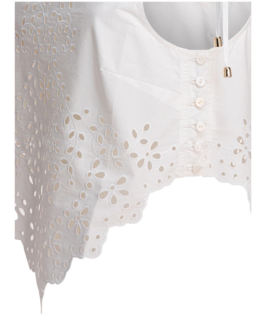 SELF-PORTRAIT Белая хлопковая блузы, фото 4