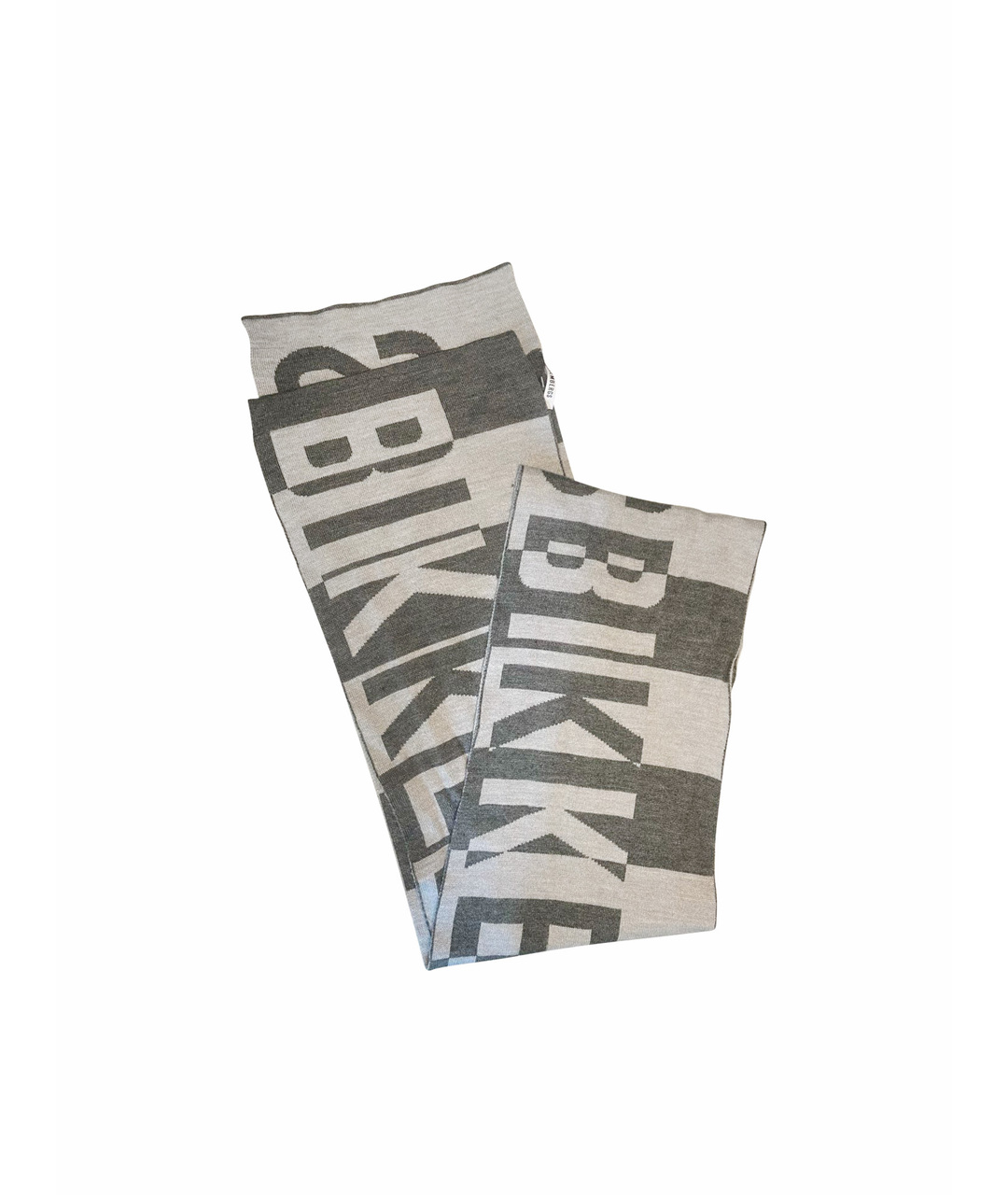 BIKKEMBERGS Серый шерстяной шарф, фото 1
