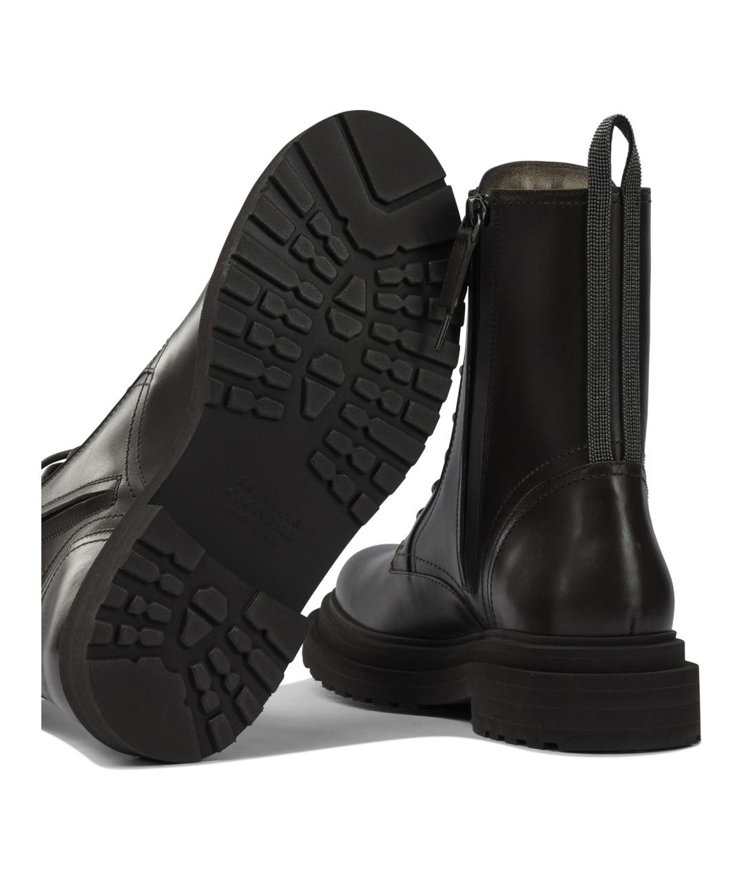 BRUNELLO CUCINELLI Коричневые кожаные ботинки, фото 5