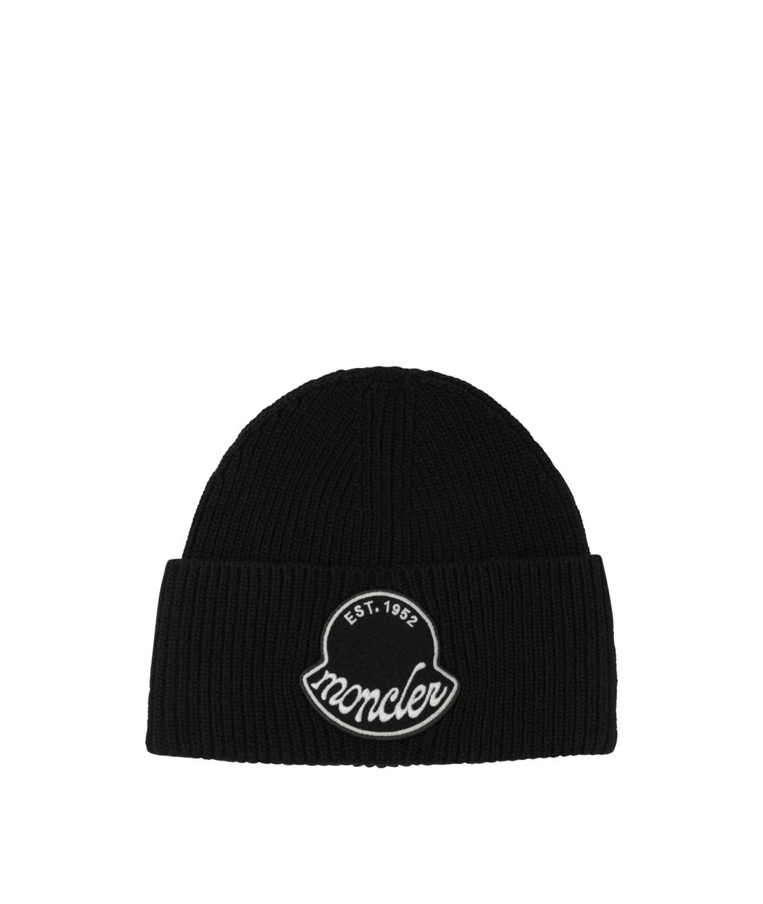 MONCLER Черная шерстяная кепка/бейсболка, фото 1