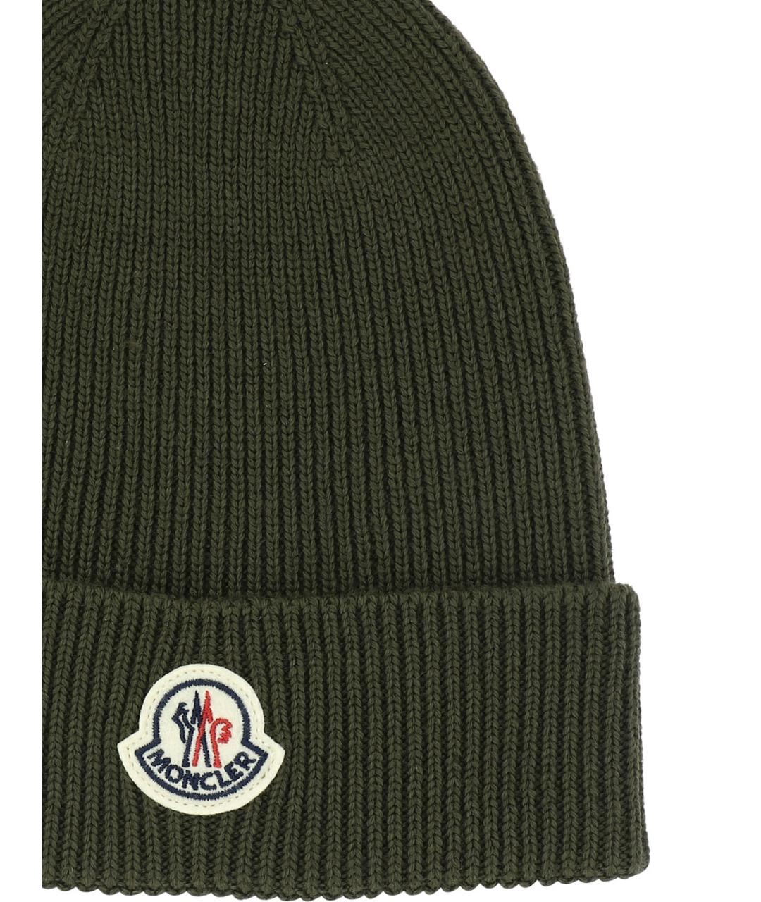 MONCLER Зеленая шерстяная кепка/бейсболка, фото 2