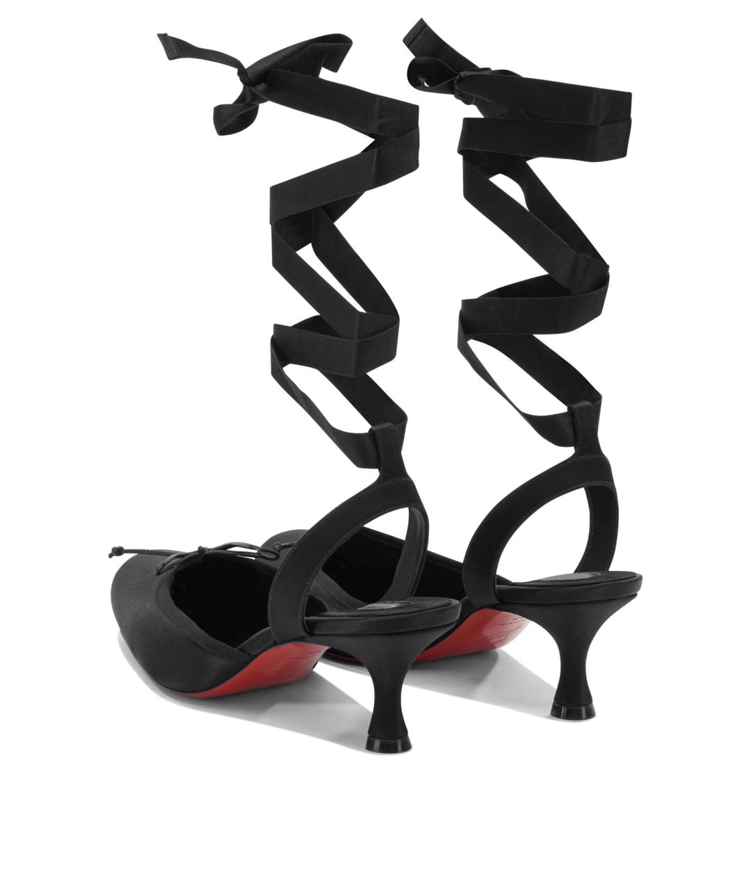 CHRISTIAN LOUBOUTIN Черные текстильные туфли, фото 4