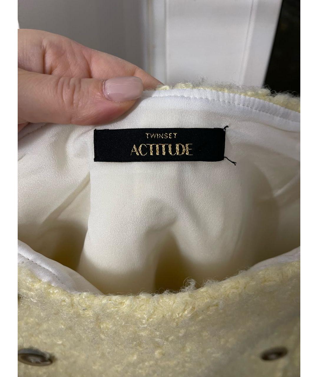 TWIN-SET Желтая юбка мини, фото 3