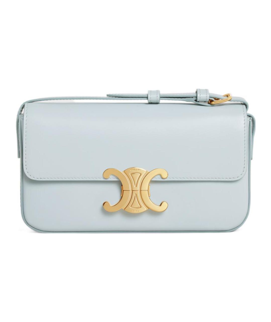CELINE Голубая кожаная сумка через плечо, фото 1