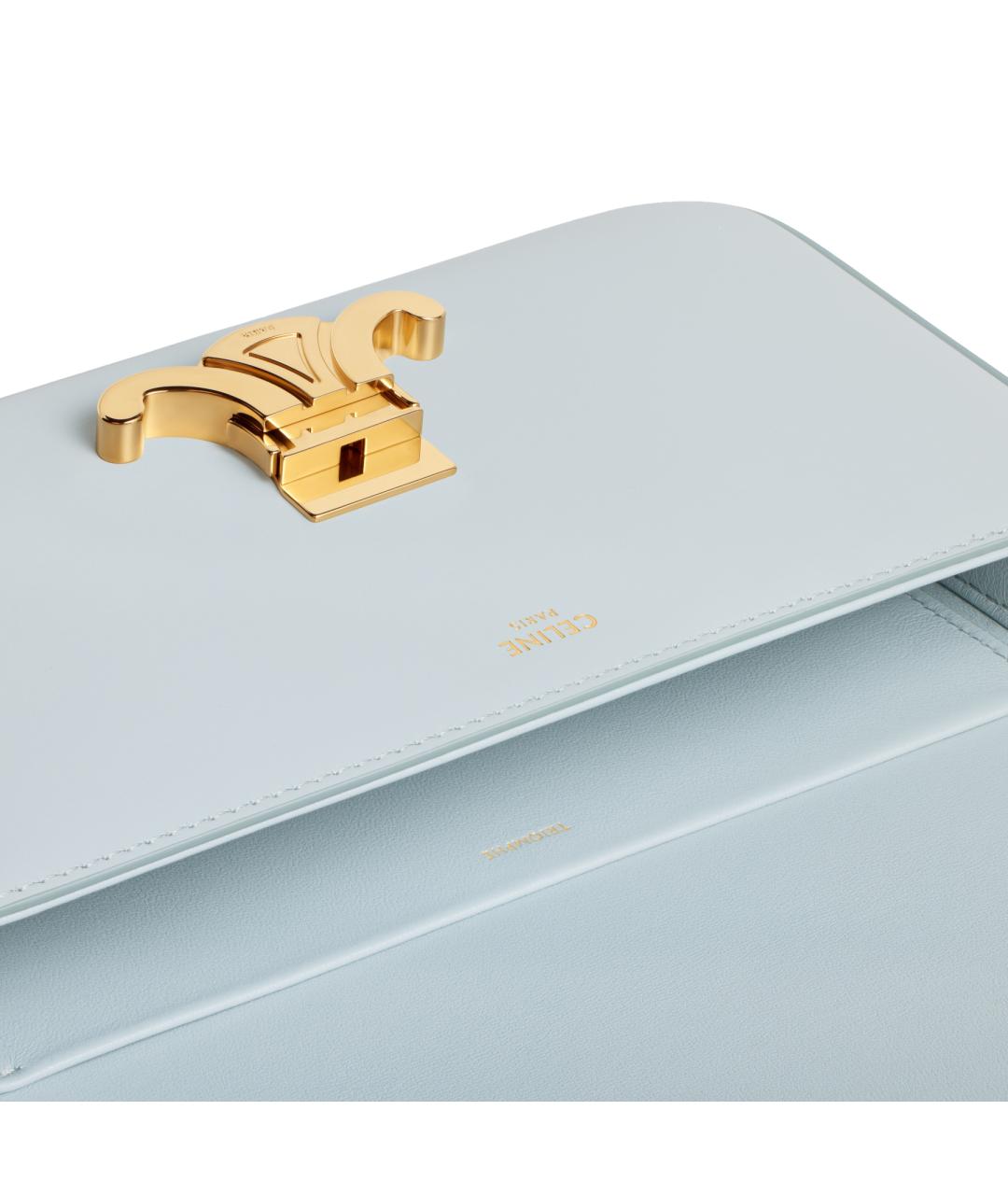 CELINE Голубая кожаная сумка через плечо, фото 5