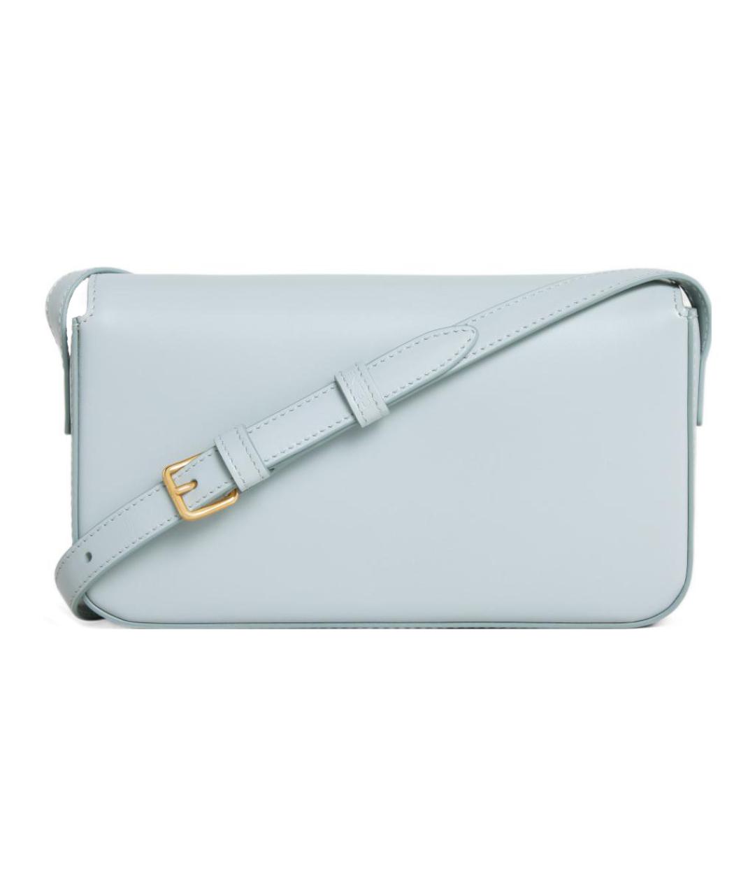 CELINE Голубая кожаная сумка через плечо, фото 3