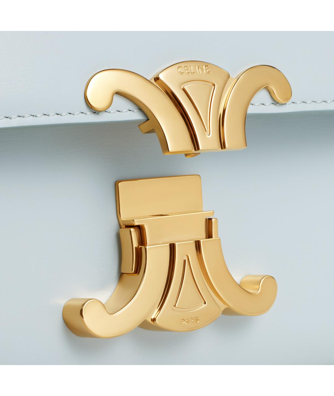 CELINE Голубая кожаная сумка через плечо, фото 4