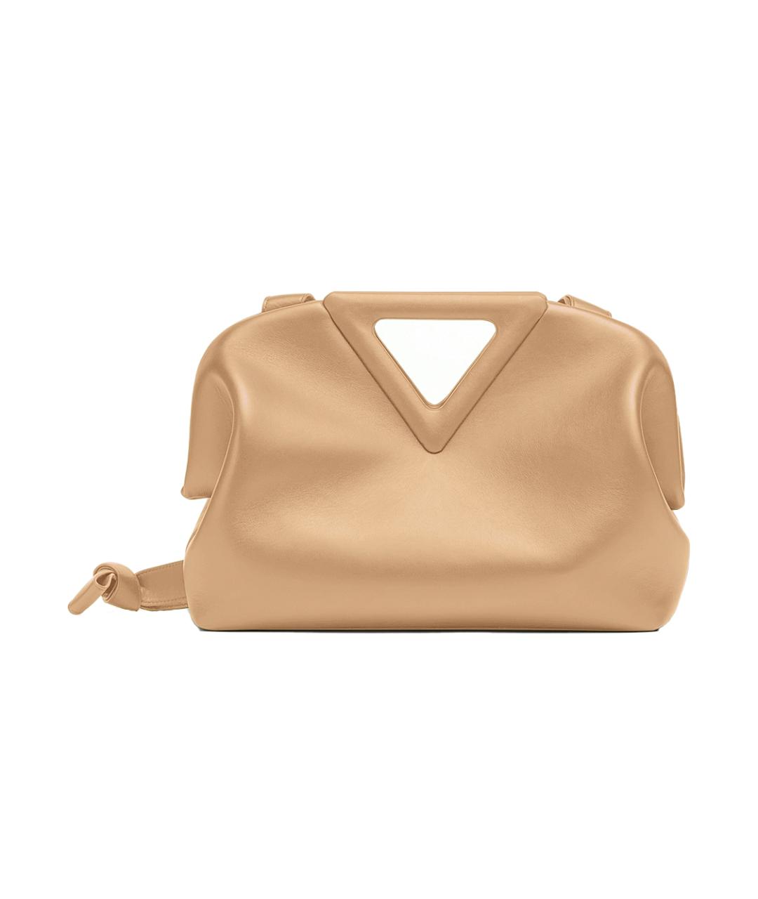 BOTTEGA VENETA Бежевая кожаная сумка с короткими ручками, фото 1